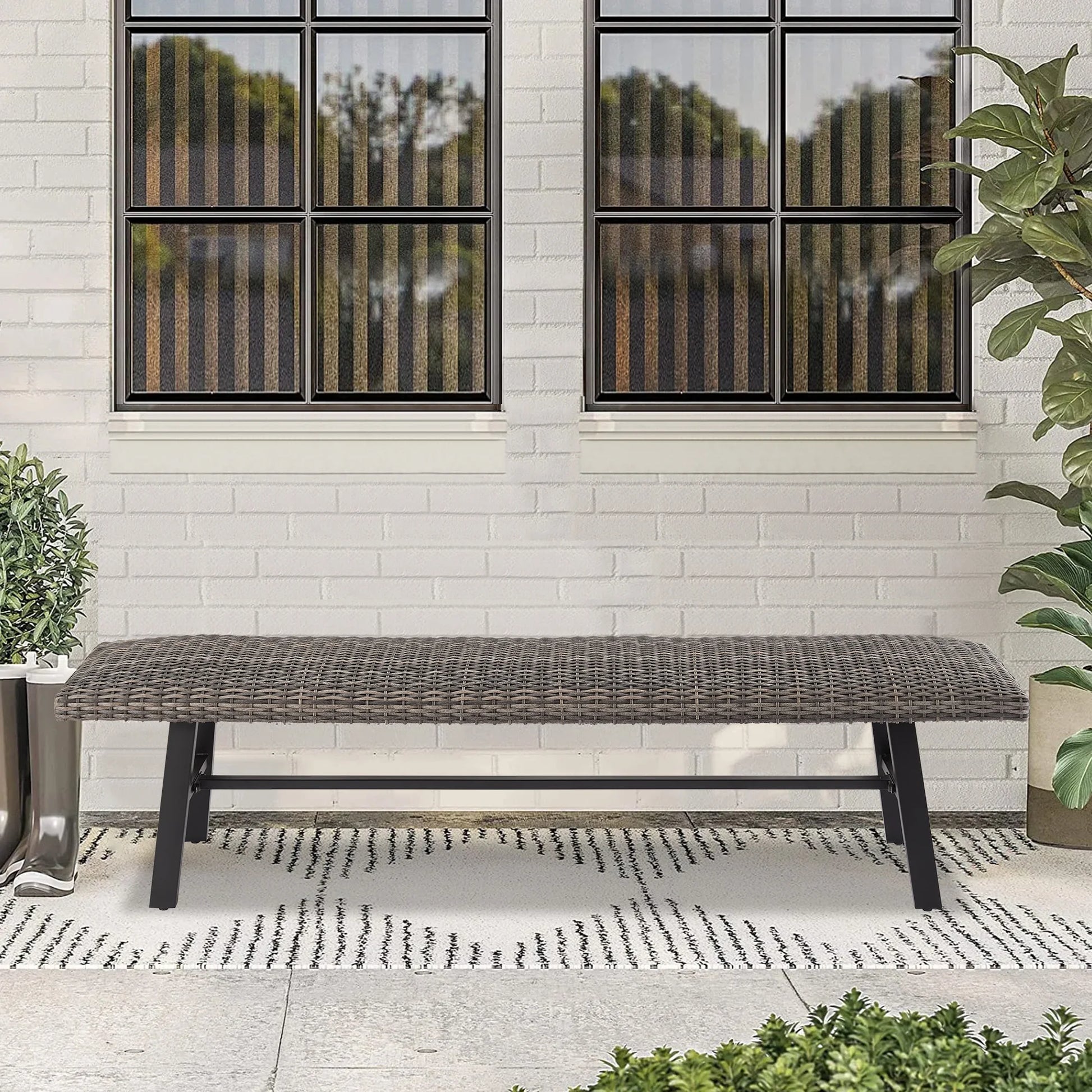 Pavane 70” All-weather Wicker Patio Bench