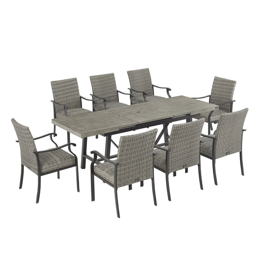 Pavane 9-Piece Patio Automatic Extendable Dining Set