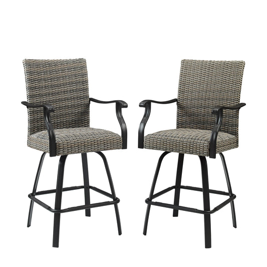 Pavane Outdoor Wicker Swivel Bar Stools