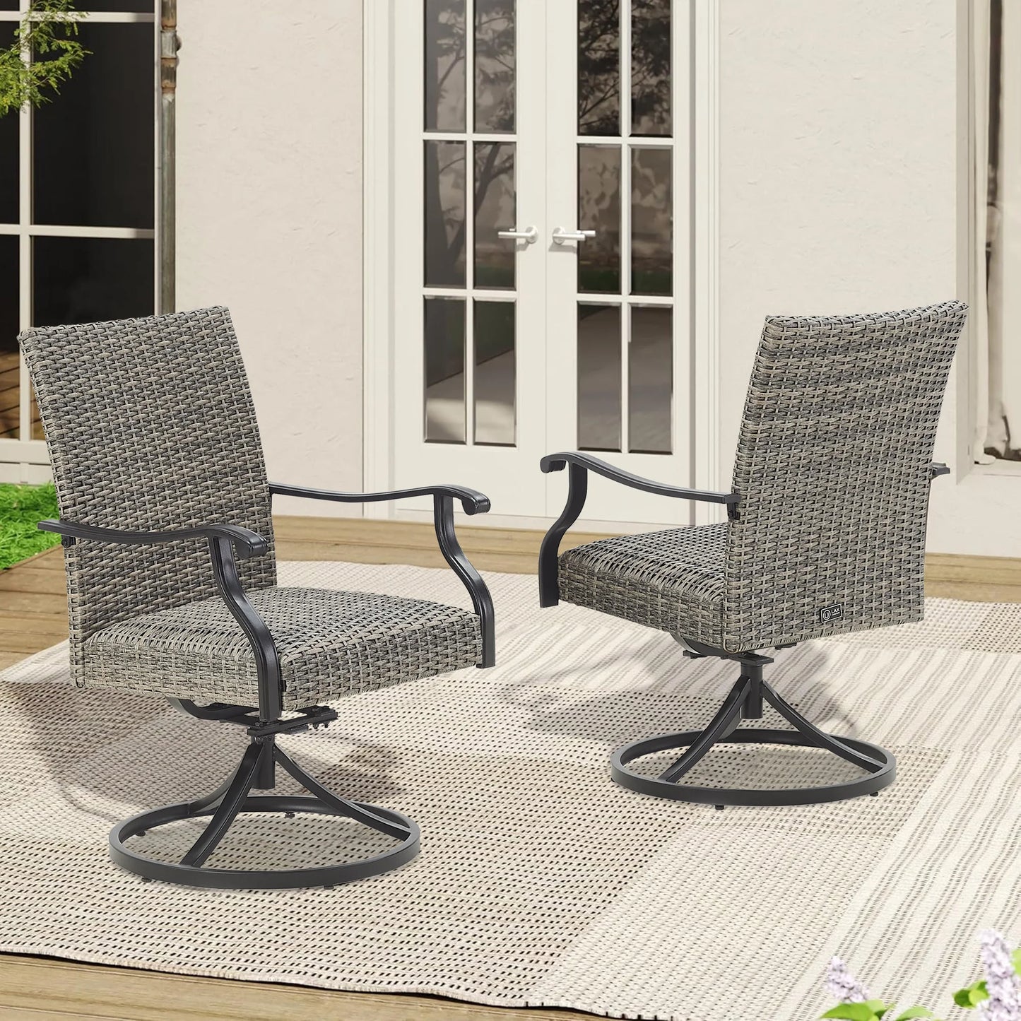 Pavane Patio Rattan Swivel Dining Chair