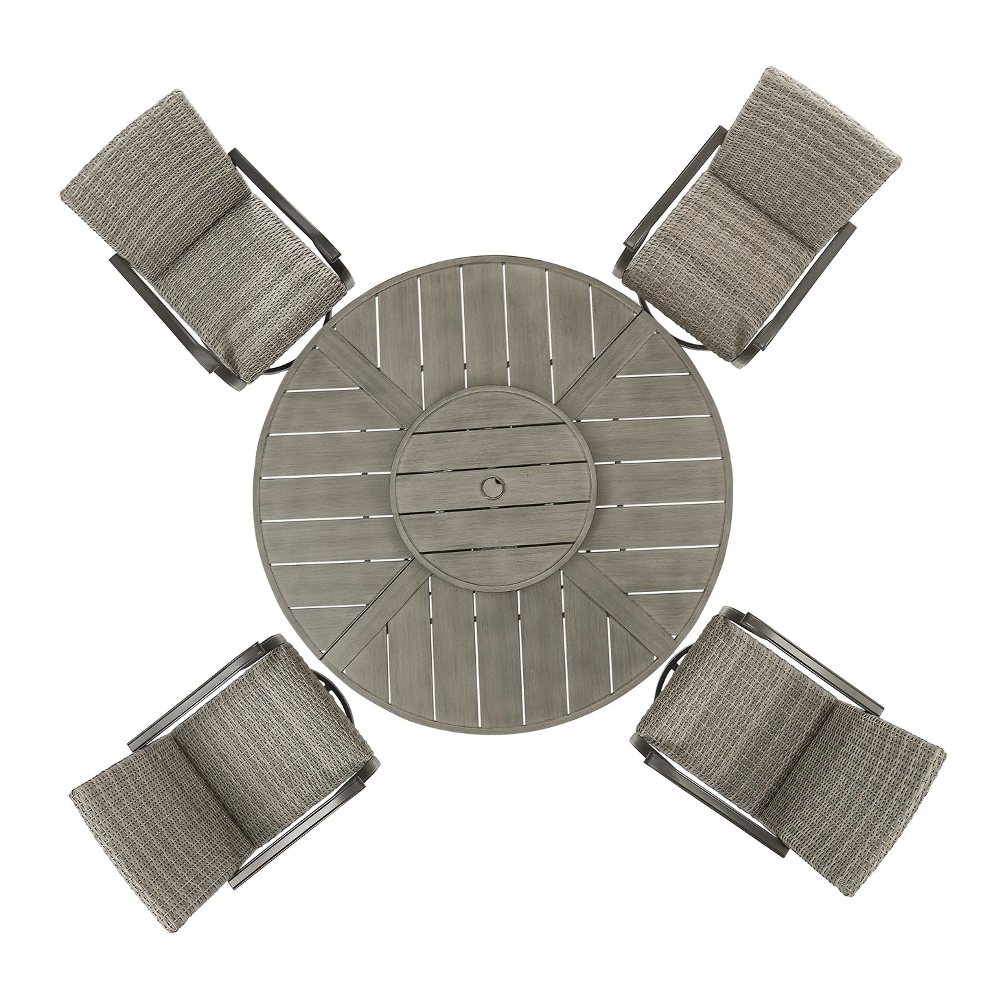 PeakHome Pavane 5-Piece Outdoor Round Table Dining Set