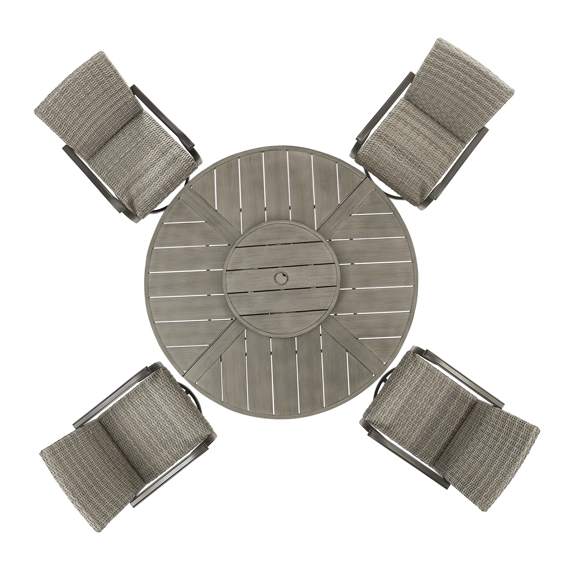 PeakHome Pavane 5-Piece Outdoor Round Table Dining Set