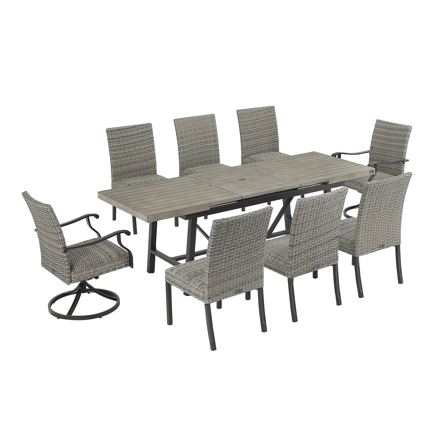 PeakHome Patio Automatic Extendable Dining Set