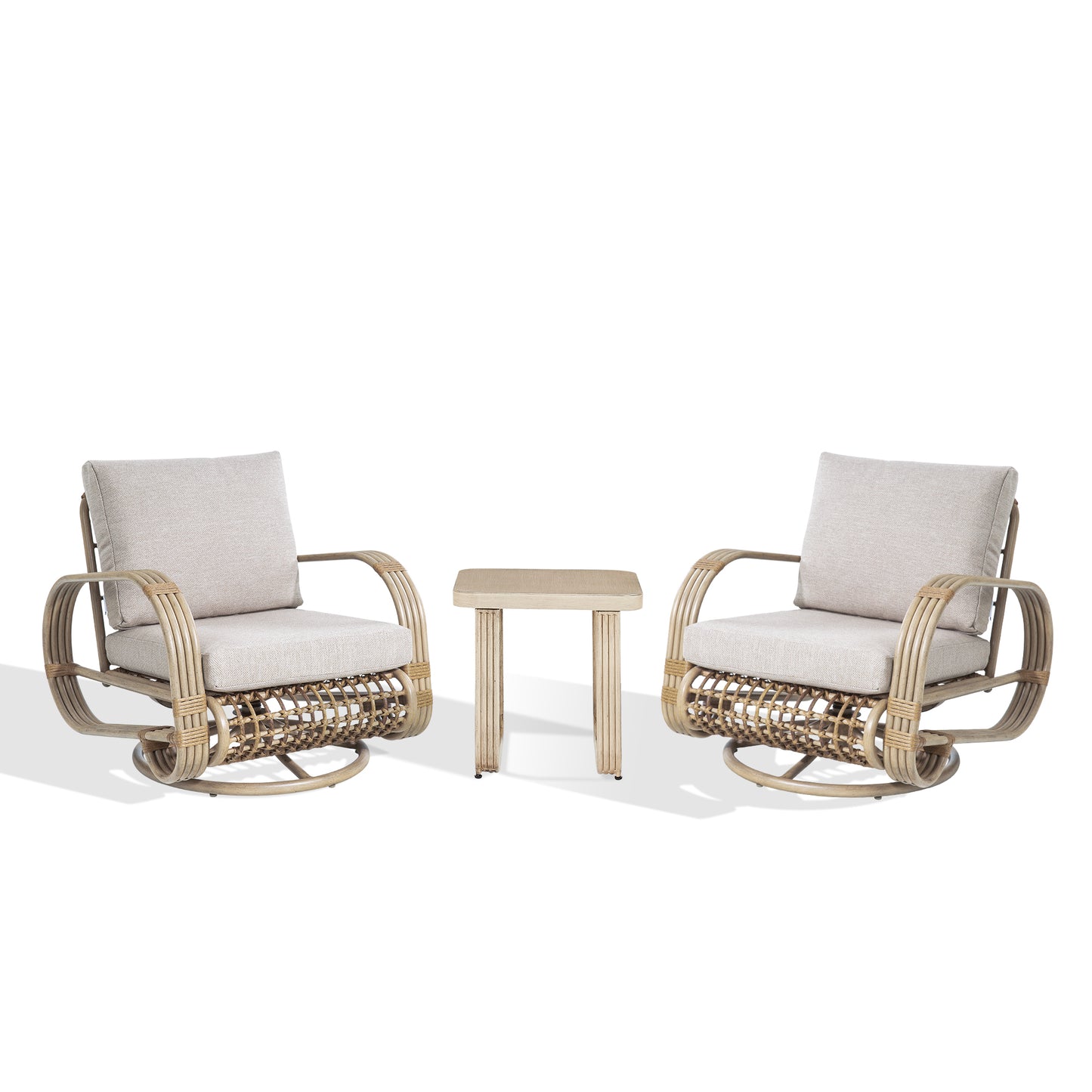 Peakhome Furnishings Arsterie 3 Pieces Aluminum Patio Conversation Set