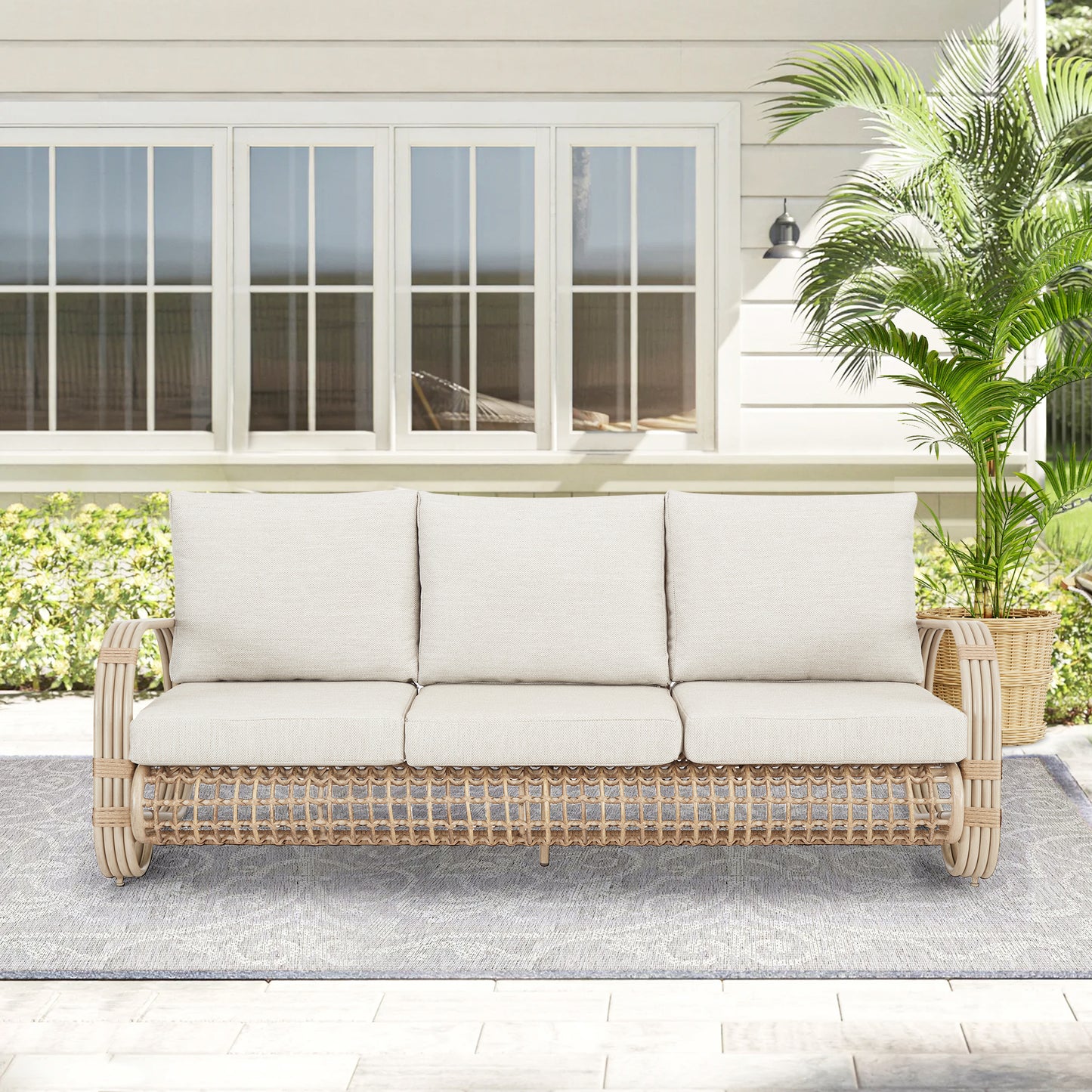 Peakhome Furnishings Arsterie Outdoor 3-Seater Sofa Chair