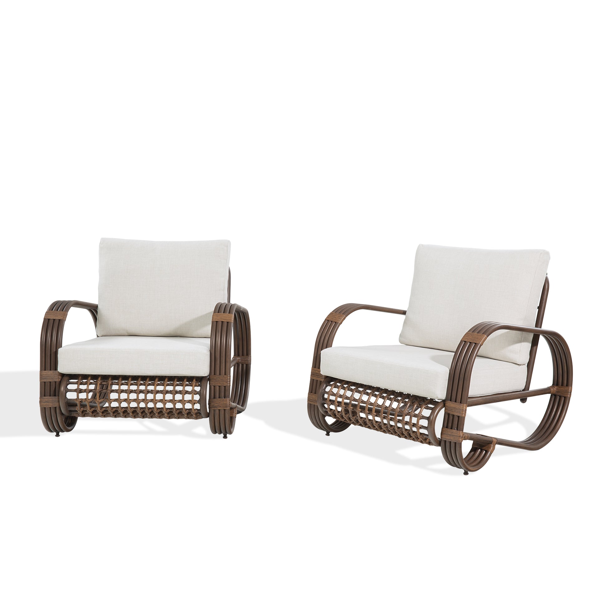 Peakhome Furnishings Arsterie Patio Hand-Brush Aluminum Club Chairs