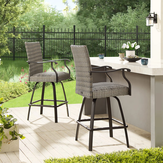 Pavane Outdoor Wicker Bar Stools