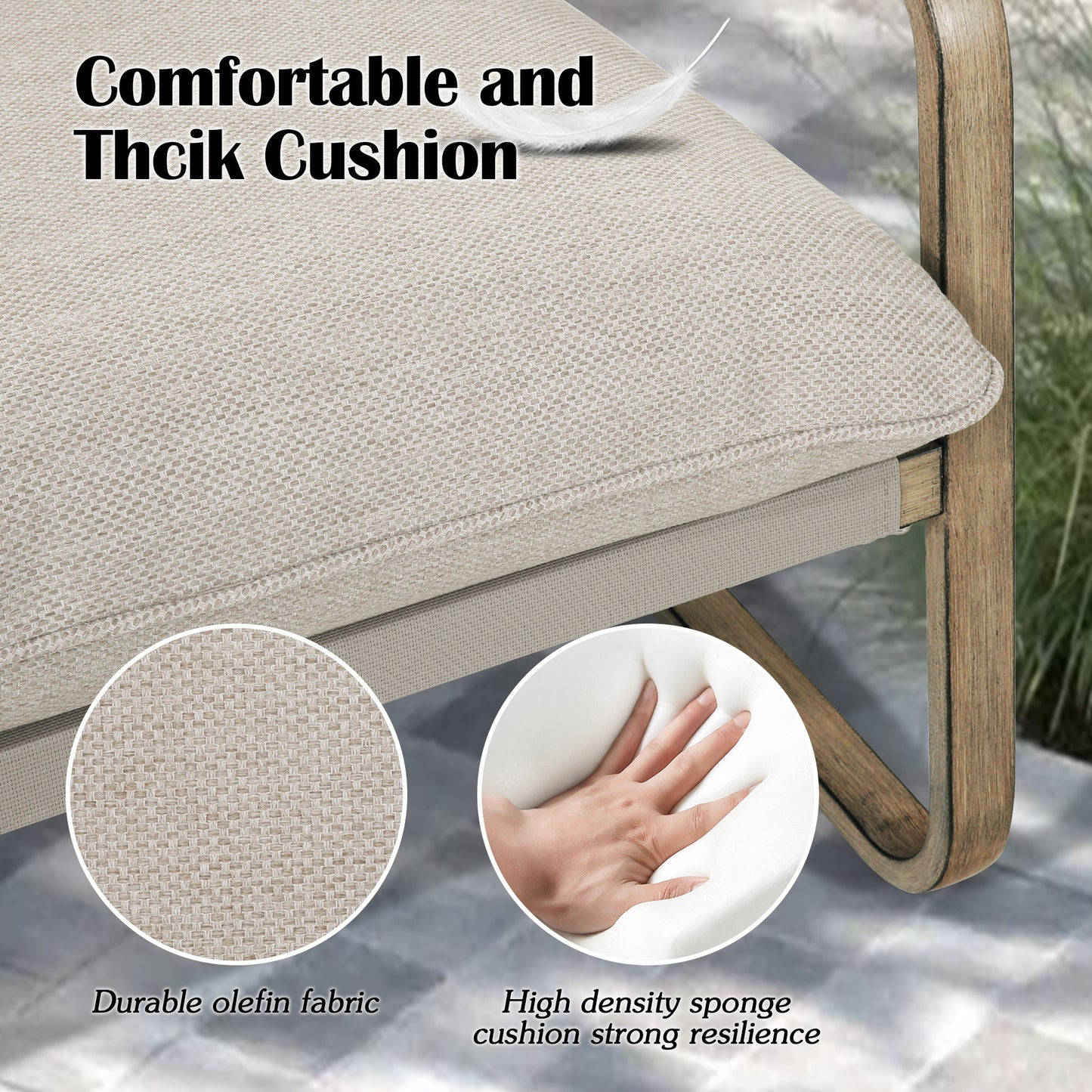 PEAKHOME Lusso Patio Conversation Club Set With Side Table