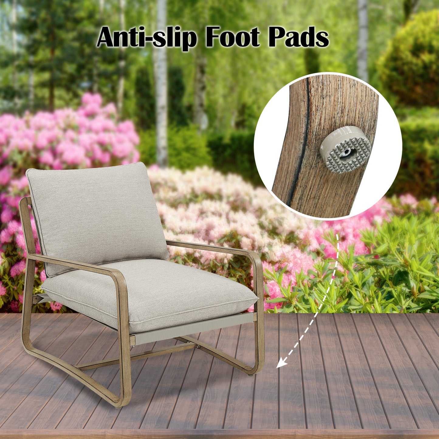PEAKHOME Lusso Patio Conversation Club Set With Side Table