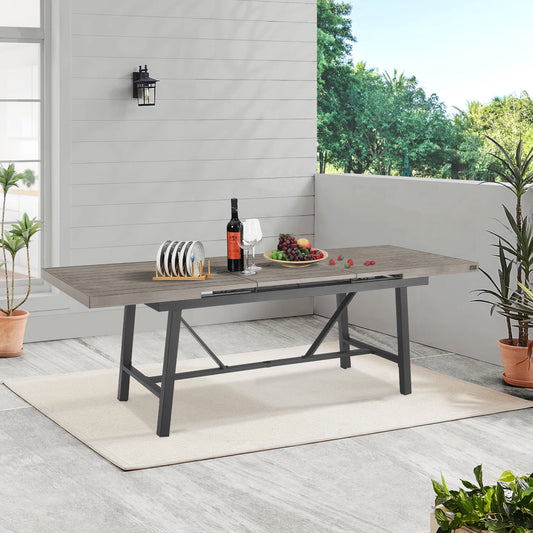 Peakhome Furnishings Automatic Extendable Patio Dining Table