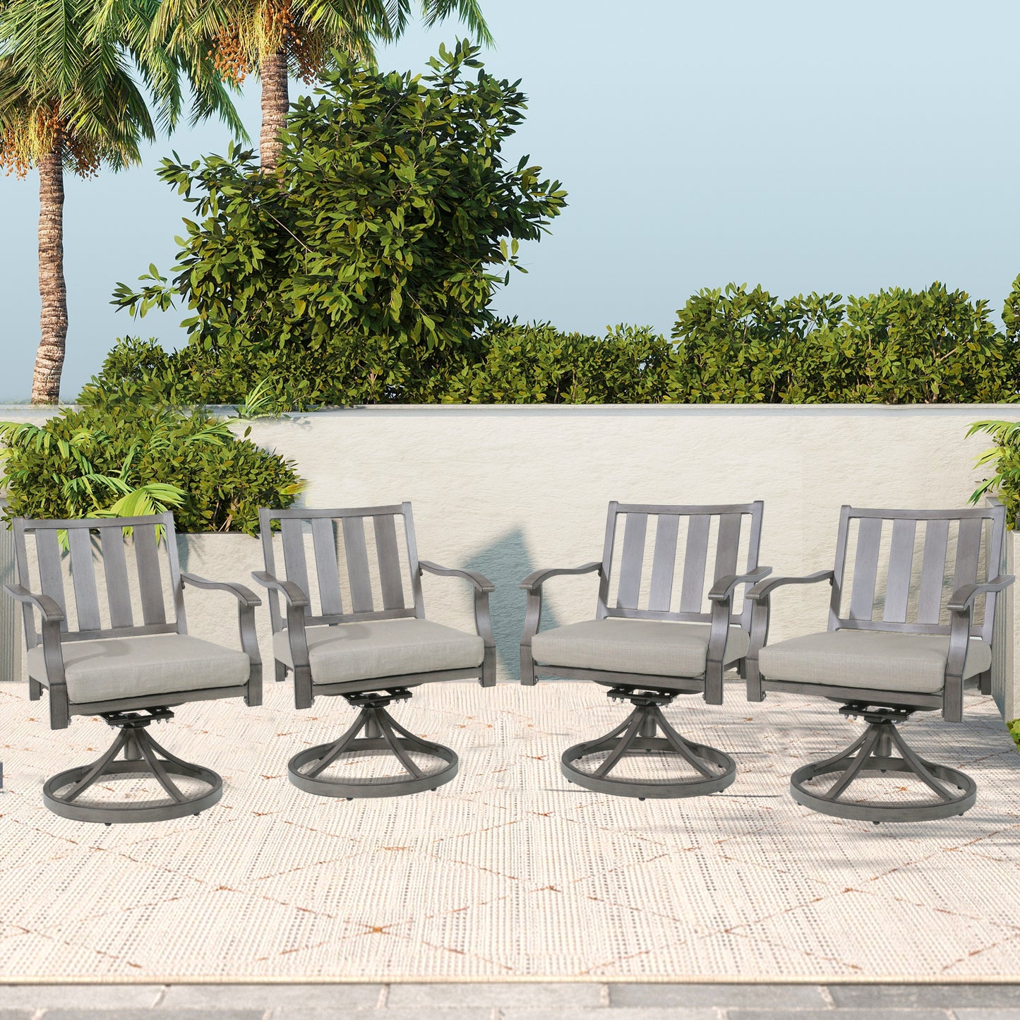 Peakhome Furnishings Patio Swivel Dining Chair