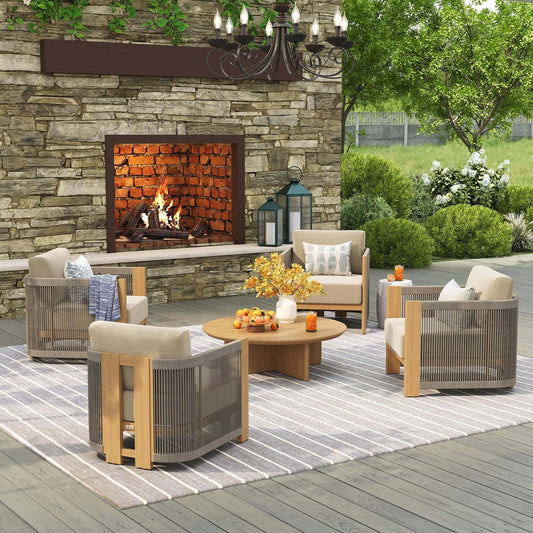 Positano 5-Piece Aluminum Outdoor Seating Set with Sunbrella® Cushions