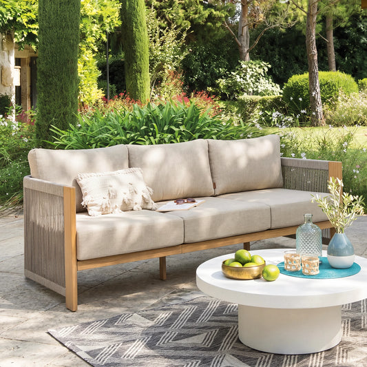 Positano Aluminum Patio Sofa with Sunbrella cushions