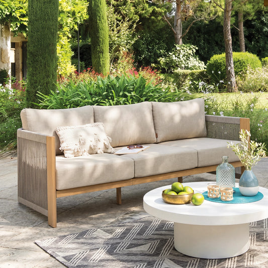 Positano Aluminum Patio Sofa with Sunbrella cushions