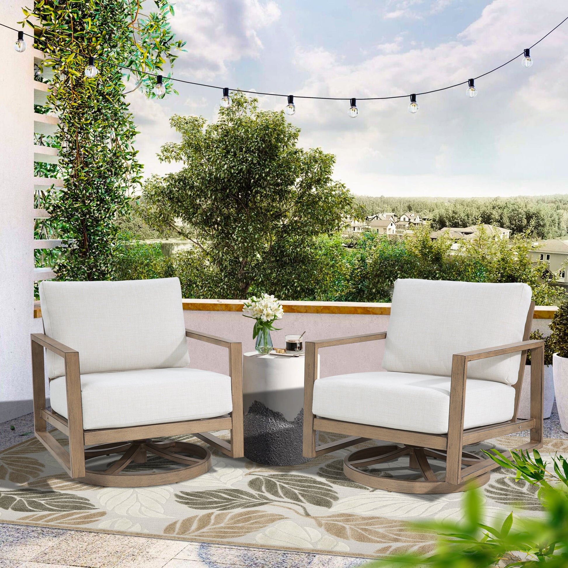 Patio Swivel Club Chairs