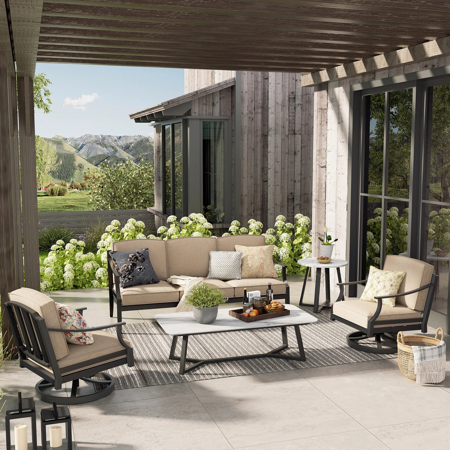 Tamarin 5 Piece Outdoor Furniture Set With Sunbrella® Cushions