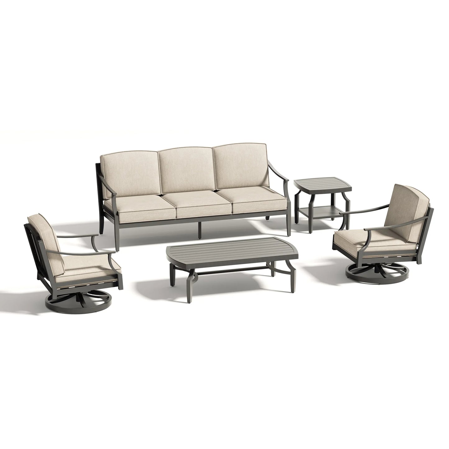Tamarin 5 Pieces Aluminum Patio Conversation Set