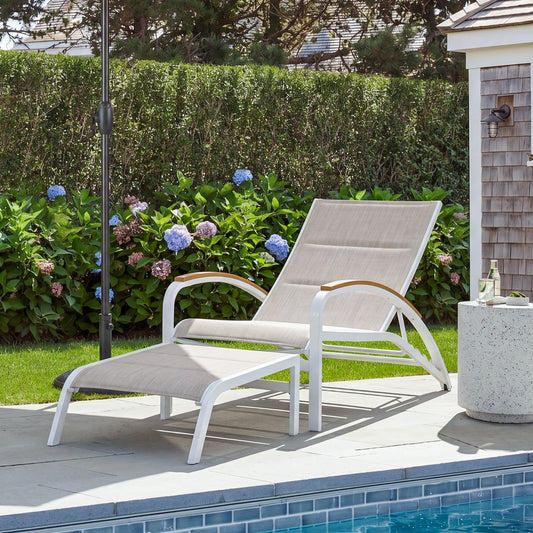 Twinpal Convertible Patio Chaise Lounge With Phifertex® Sling Fabric