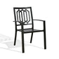 Stacking Patio Dining Chair Steel Outdoor Arm Chairs (Set of 2)