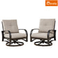 Patio Aluminum Swivel Club Chairs Indoor Outdoor Set of 2 Conversation Seating with Sunbrella Cushion Covers