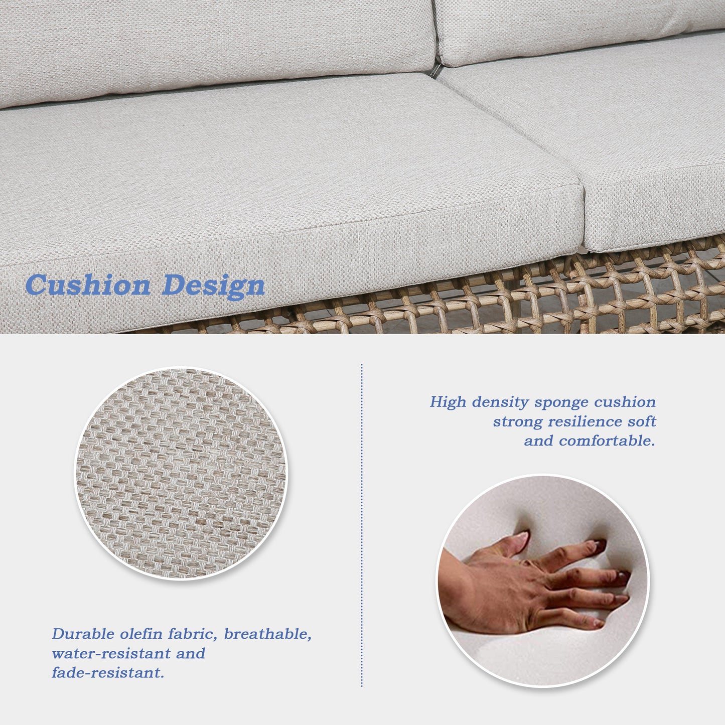 Arsterie 4 Pieces Aluminum Patio Loveseat Sets With Wicker Decoration