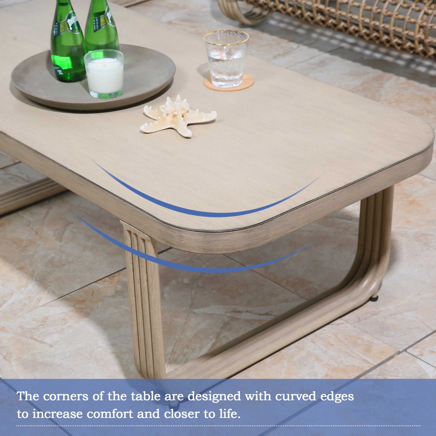 Arsterie 4 Pieces Aluminum Patio Loveseat Sets With Wicker Decoration