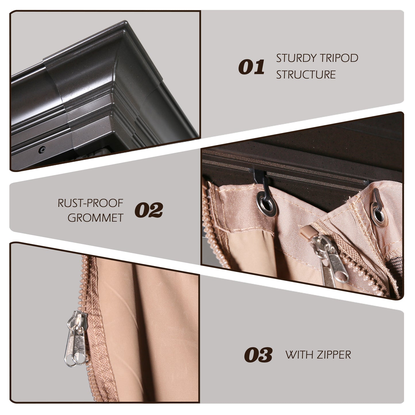 PATIO TREE 12x16 Patio Hardtop Gazebo With Aluminum Frame,Mosquito Netting And Privacy Curtains