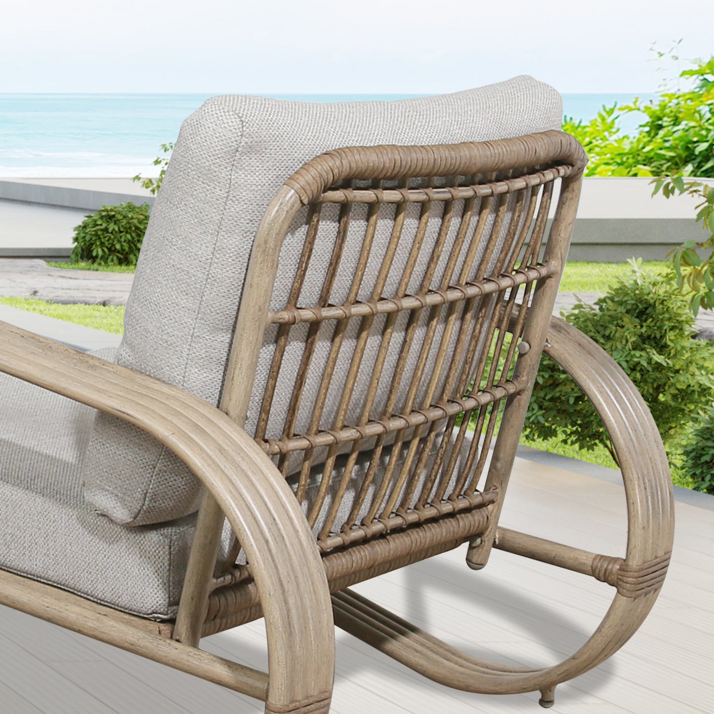 Arsterie 3 Pieces Aluminum Patio Conversation Set with Wicker Decoration