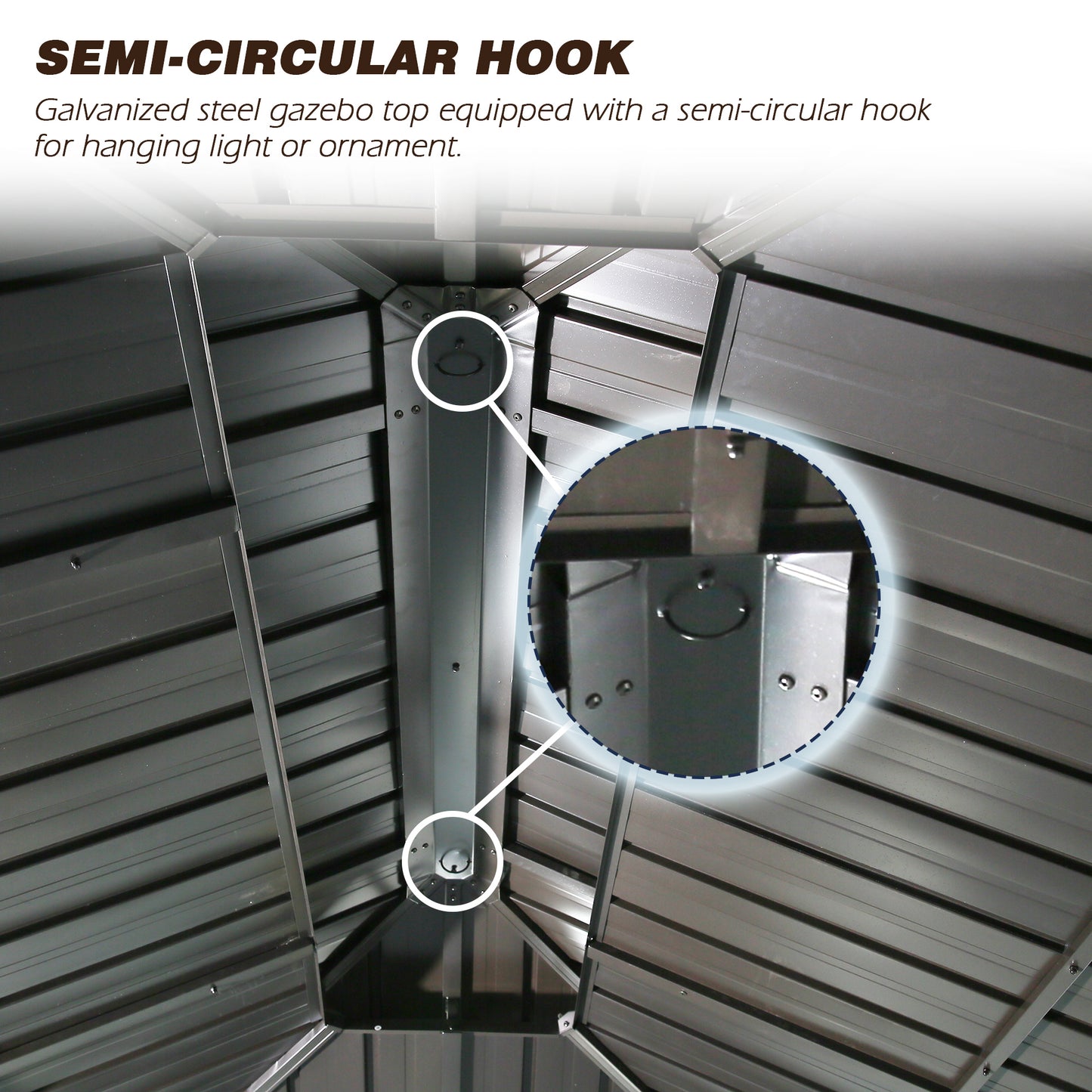 PATIO TREE 12x16 Patio Hardtop Gazebo With Aluminum Frame,Mosquito Netting And Privacy Curtains