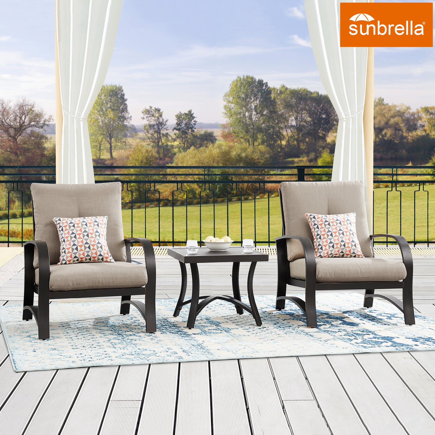OPEN BOX I Chamber Patio Aluminum Club Chair with Sunbrella® Cushions