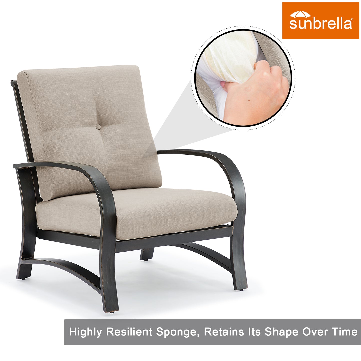 OPEN BOX I Chamber Patio Aluminum Club Chair with Sunbrella® Cushions