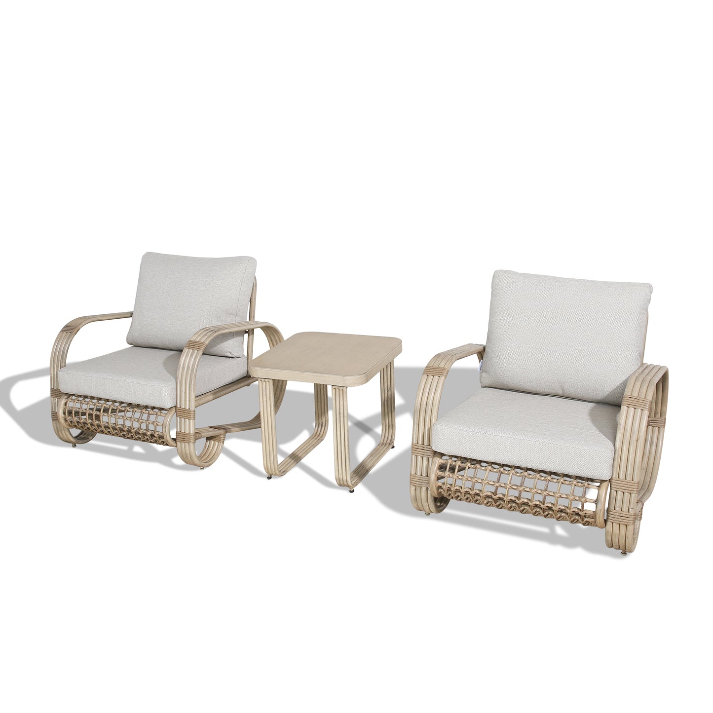Peakhome Furnishings Arsterie 3 Pieces Aluminum Patio Conversation Set