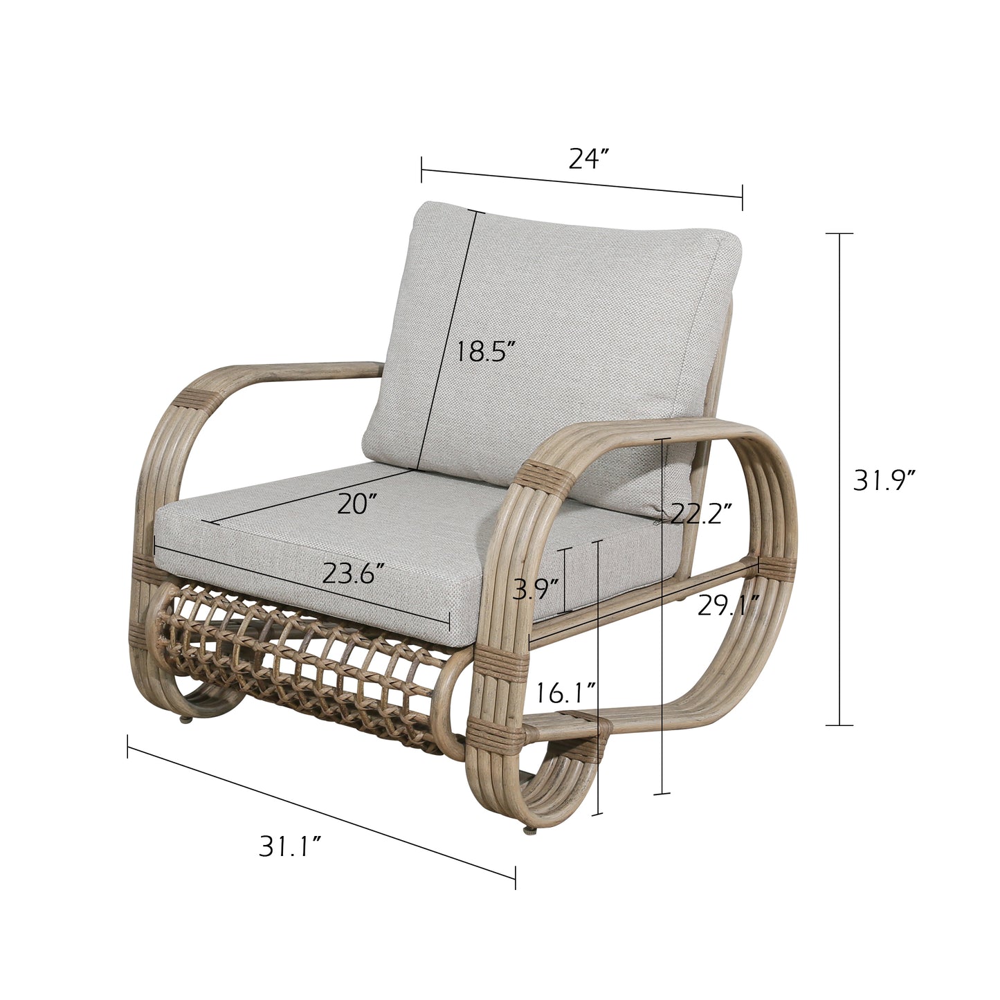 Arsterie Patio Hand-Brush Aluminum Club Chairs Set of 2 with Olefin Cushions