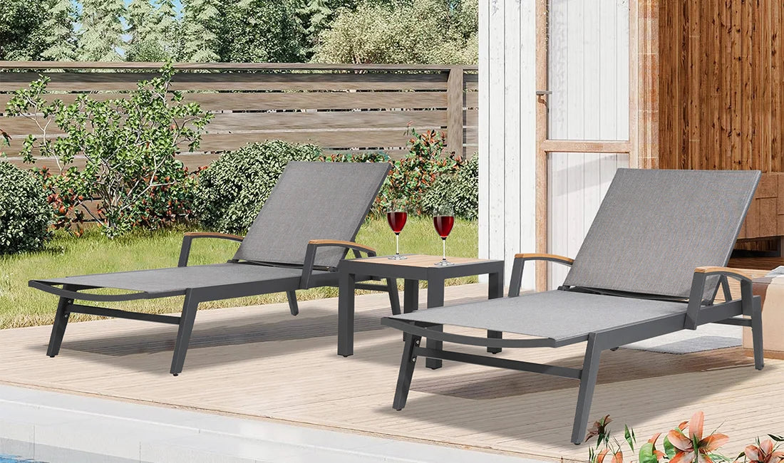 Canyon Patio Chaise Lounge 3pcs Set