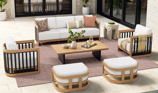 Sereno 6 Pieces Conversation Set With Ottoman