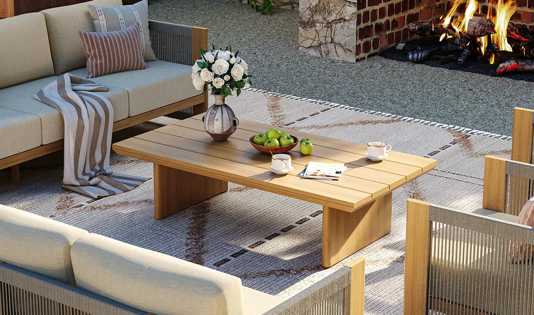 positano aluminum outdoor table stone fireplace patio
