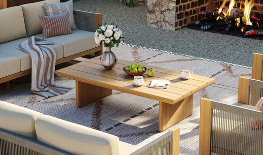 positano aluminum outdoor table stone fireplace patio