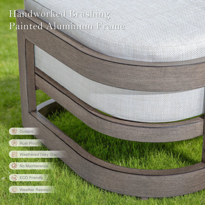 Sereno Aluminum Patio Ottoman With Cushions