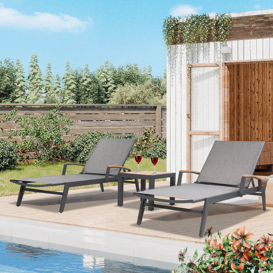 Canyon Patio Chaise Lounge 3pcs Set With Phifertex® Sling Fabric By Peak Home Furnishings
