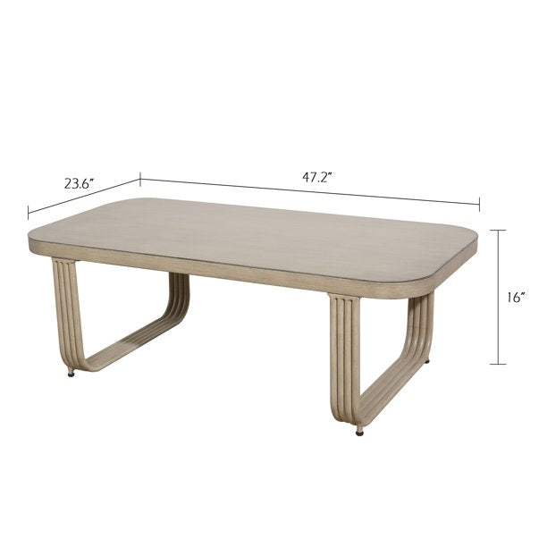 Patio Aluminum Non-Rust Rectangular Coffee Table