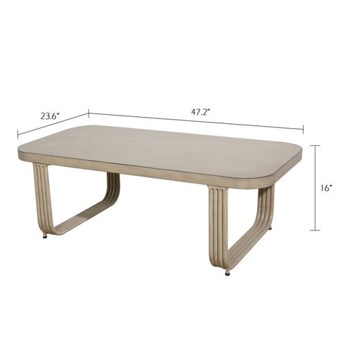 Arsterie Patio Aluminum Non-Rust Rectangular Coffee Table