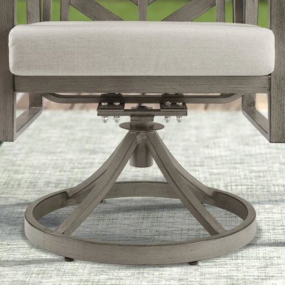 Peak Home Amario 7 Pieces Outdoor Dining Set with 60'' Round Table and Lazy Susan W/O Umbrella