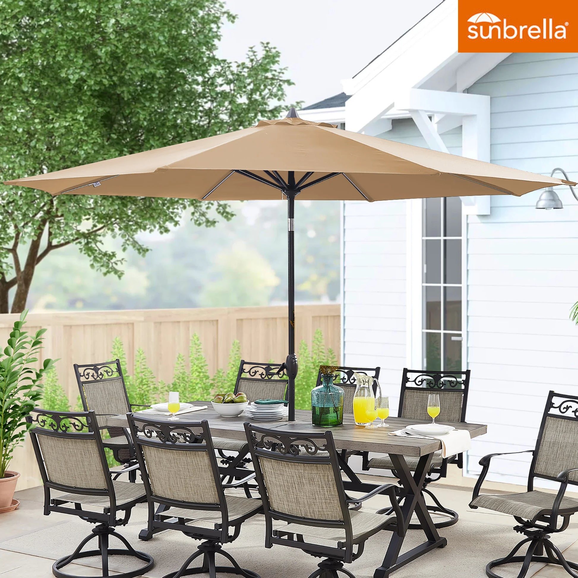 PATIO TREE 11ft Patio Octagon Market Umbrella with Sunbrella® Fabric