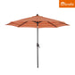9 Ft Outdoor Sunbrella Tiltable Round Market Umbrella with Aluminum Pole and Crank (Dolce Mango)