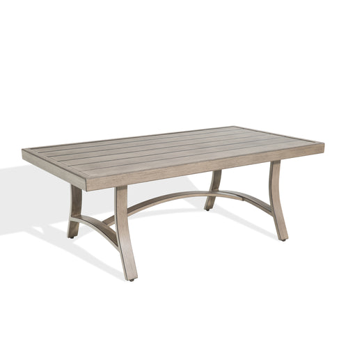 Chamber Patio Aluminum Coffee Table with Half Arc Bottom