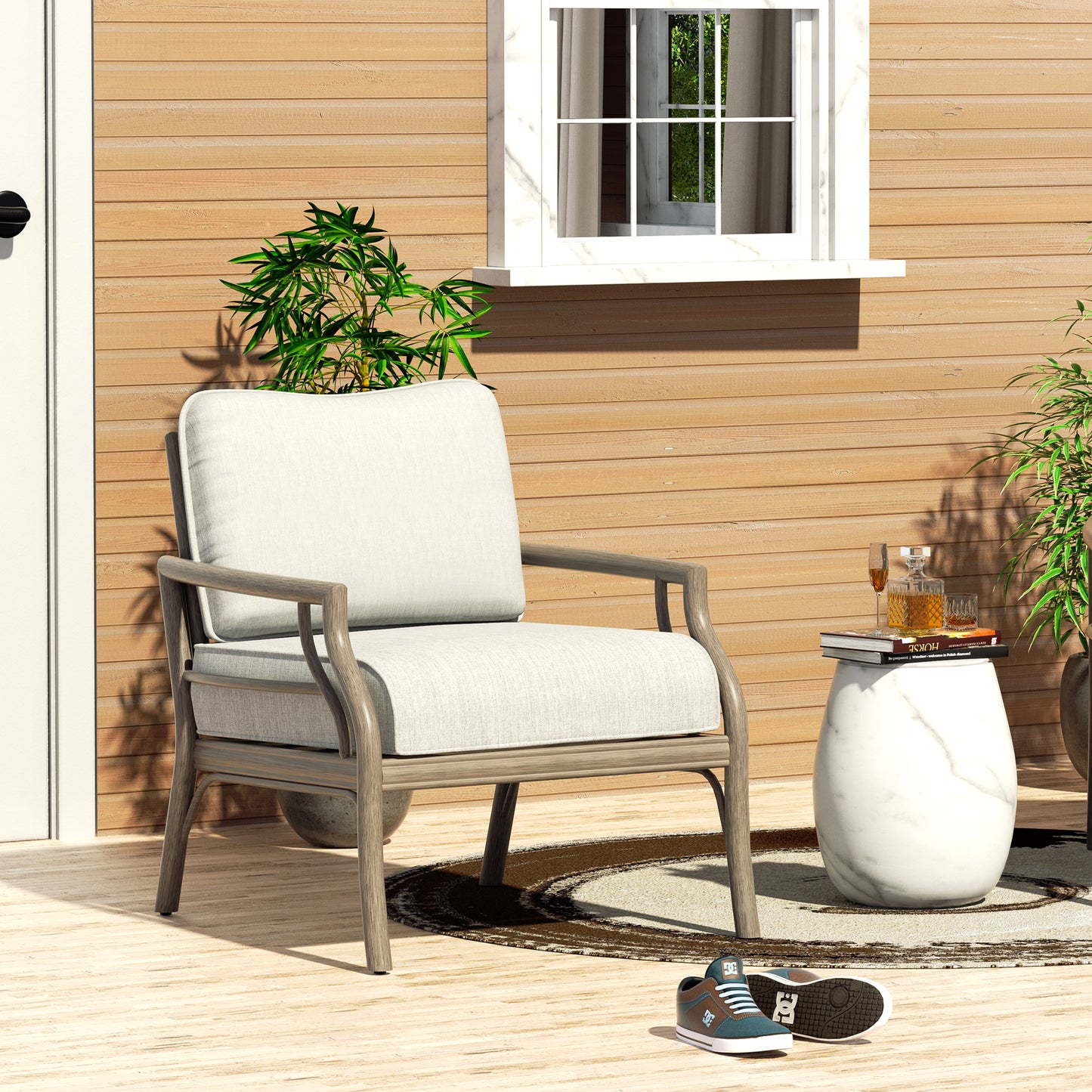 Lamando Patio Club Chairs With Olefin Cushions