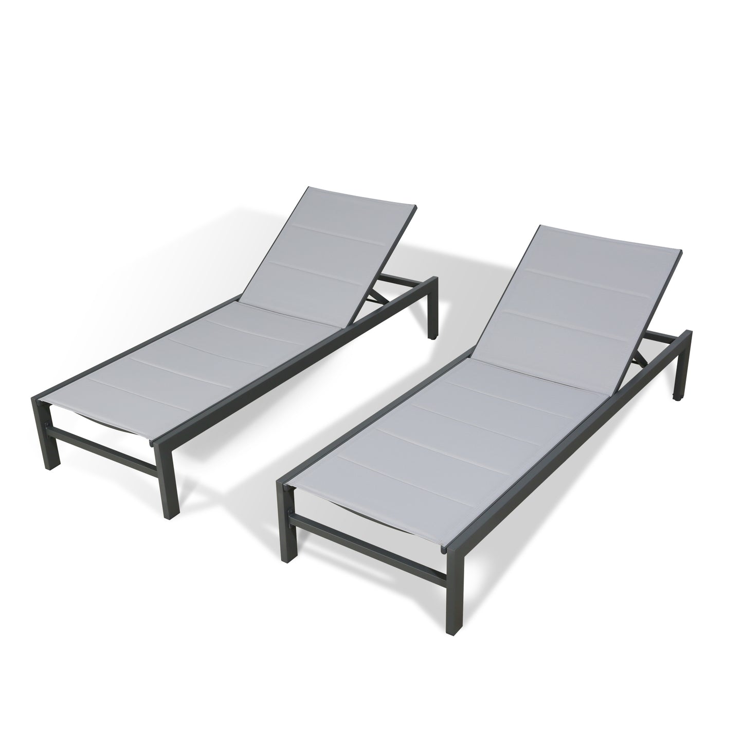 PEAKHOME Outdoor Chaie Lounges with Wheels and Quick Dry Foam Set of 2