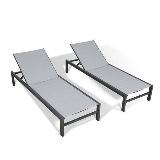 PEAKHOME Outdoor Chaie Lounges with Wheels and Quick Dry Foam Set of 2