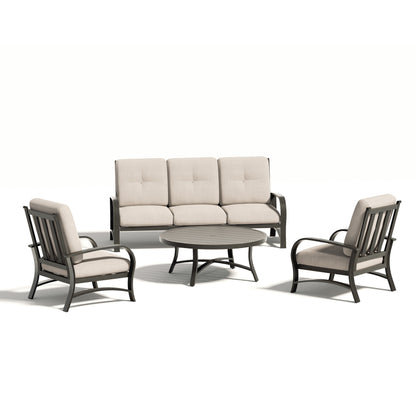 Chamber Aluminum 5 Seat Patio Conversation Sets With Sunbrella® Cushions