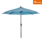 9 Ft Outdoor Sunbrella Tiltable Round Market Umbrella with Aluminum Pole and Crank (Dolce Oasis)